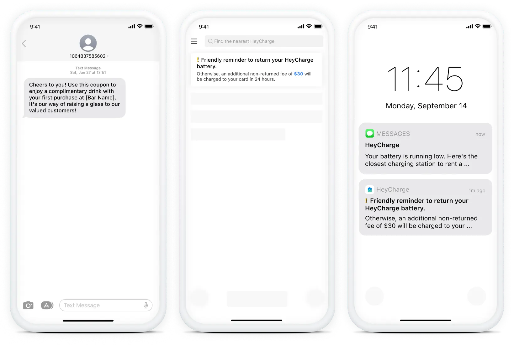 SMS and in-app messages