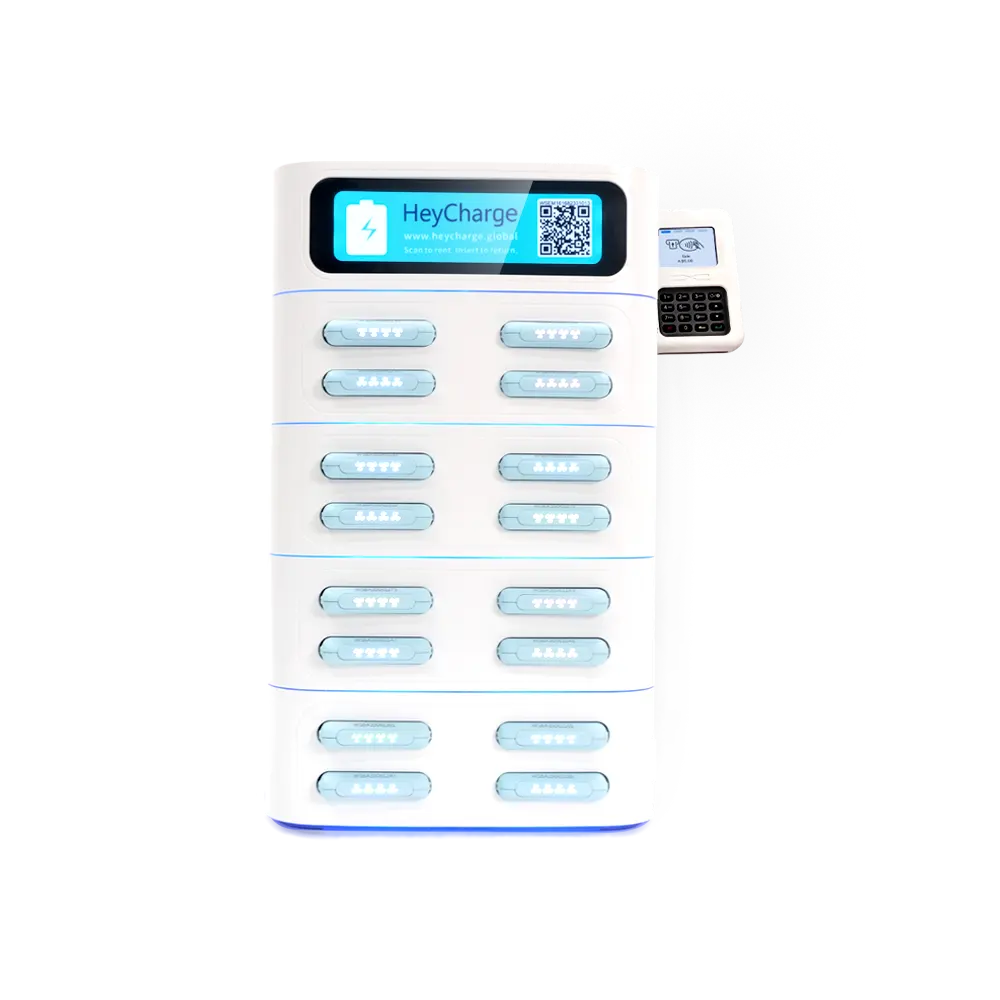 16 slots square powerbank rental with card reader